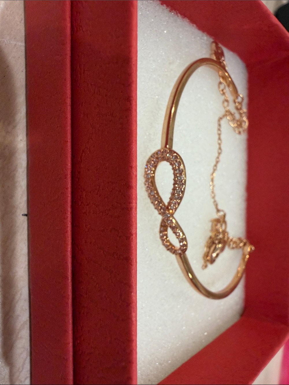 Rose Gold Infinity Crystal Bracelet - Women Jewelry